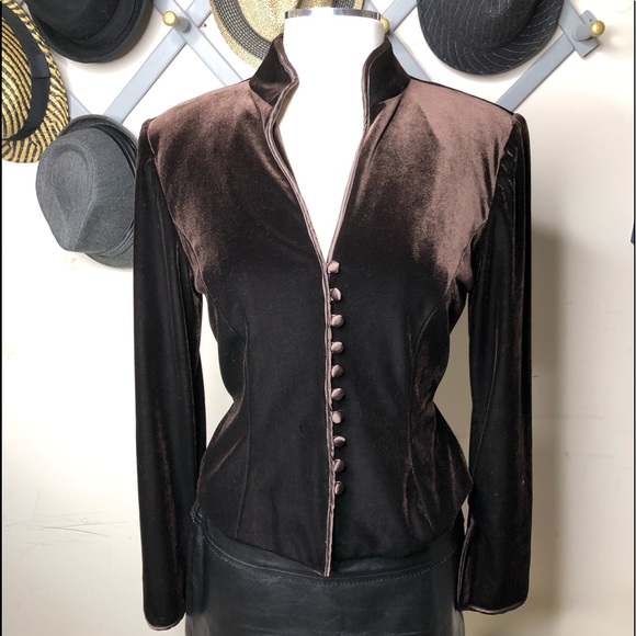 JS Collections Jackets & Coats | Js Collections Brown Velvet Jacket Size | Poshmark